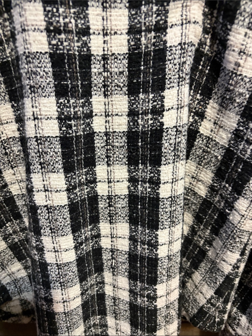 BB Dakota Black and White Plaid Tweed Shacket - Picture 5 of 8
